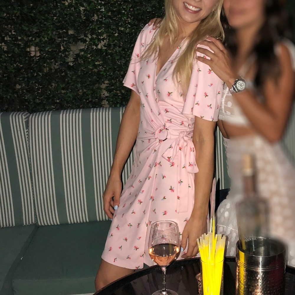 & Other Stories linen blend wrap mini dress